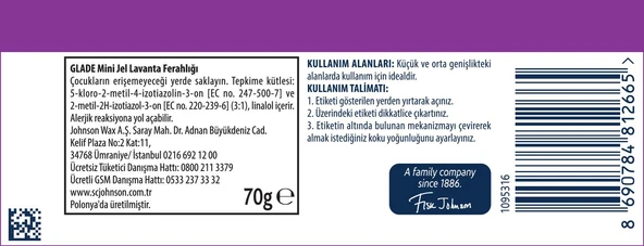 Glade Lavanta Ferahlığı 70 gr Mini Jel Oda Kokusu - 2