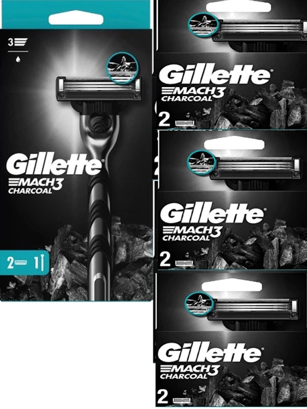 Gillette Mach3 Charcoal 8'li Yedek Tıraş Bıçağı