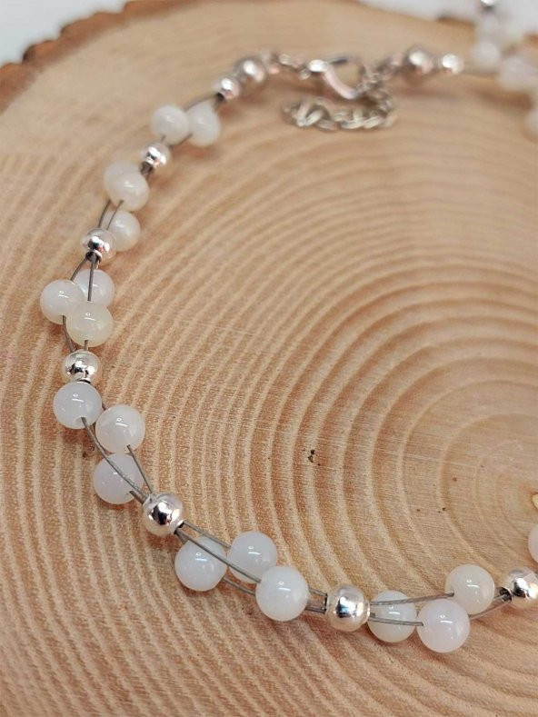 Ay Taşı Tasarım Kolye 4mm - Resim 4