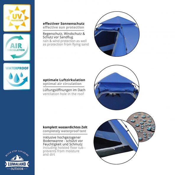 Where Tomorrow Family Otomatik Çadır-LACİVERT - Resim 4