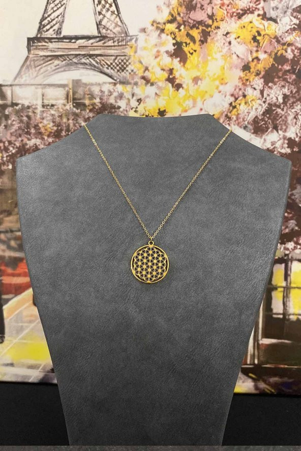 TOPTANBULURUM Altın Kaplama İnce Zincir Hayat Ağacı Çelik Kolye 40 cm - 2