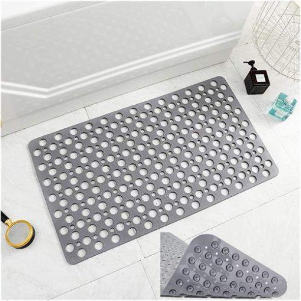 HomeCare Karree Design GRİ 66 Vantuzlu  Banyo Duş Kaydırmaz Paspas 716666