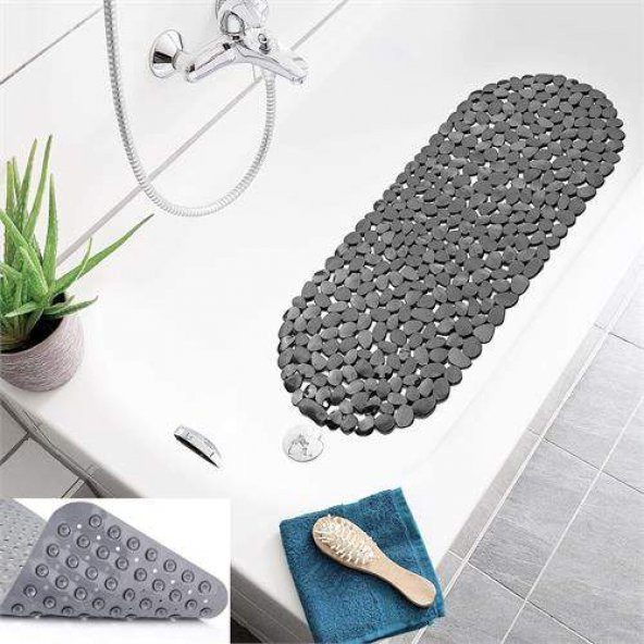 HomeCare J.Stone Design GRİ 33 Vantuzlu  Banyo Duş Kaydırmaz Paspas 716670