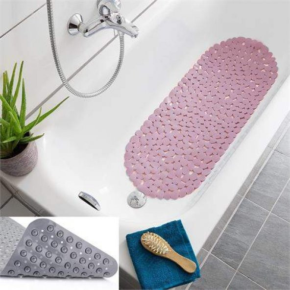 HomeCare J.Stone Design PUDRA 33 Vantuzlu  Banyo Duş Kaydırmaz Paspas 716672