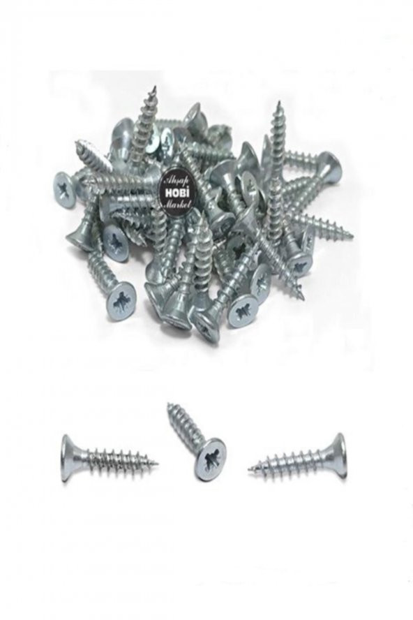 Toptan Küçük Sunta Vidası Nikel 100 Adet (3x13mm)