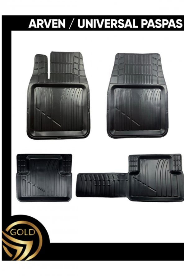 Gold Oto Aksesuar Dacia Sandero Stepway 4d Maxi Havuzlu Başak Siyah Oto Paspas