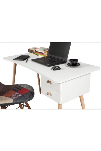 ZEYTUN Beyaz 2 Çekmeceli Çalışma Masası - 6