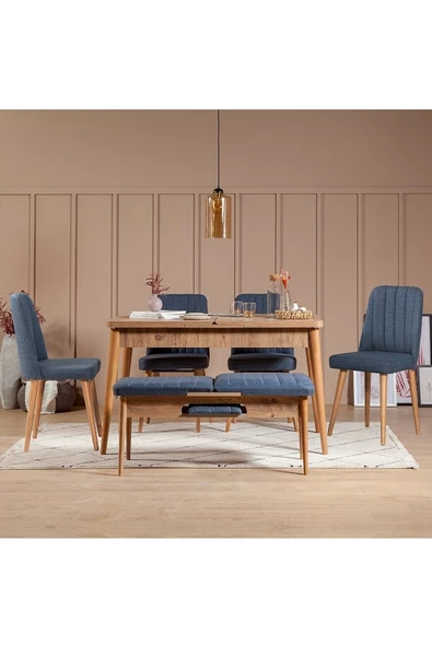 ZEYTUN Roma Large Mutfak Masa Takımı Atlantik Lacivert