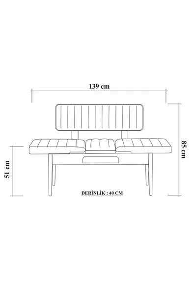 ZEYTUN Ahşap Sırtlı Bank Beyaz Taş - 5