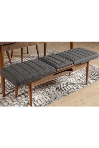 ZEYTUN Palermo Benchli Yemek Masası Takımı Ceviz Antrasit - 4