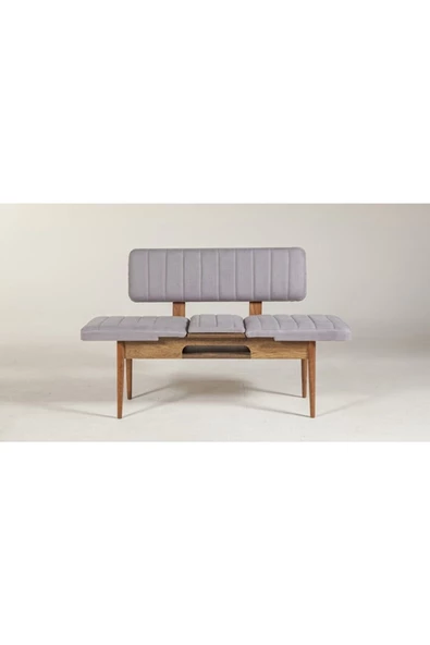 ZEYTUN Paris Banklı Yemek Masası Takımı Ceviz Soho Gri - 5