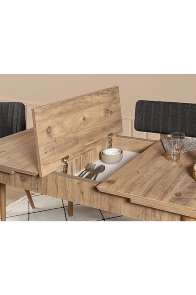 ZEYTUN Paris Banklı Yemek Masası Takımı Atlantik Antrasit - 2