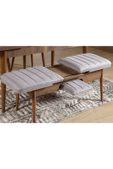 ZEYTUN Ahşap Açılır Bench Ceviz Soho Gri - 2