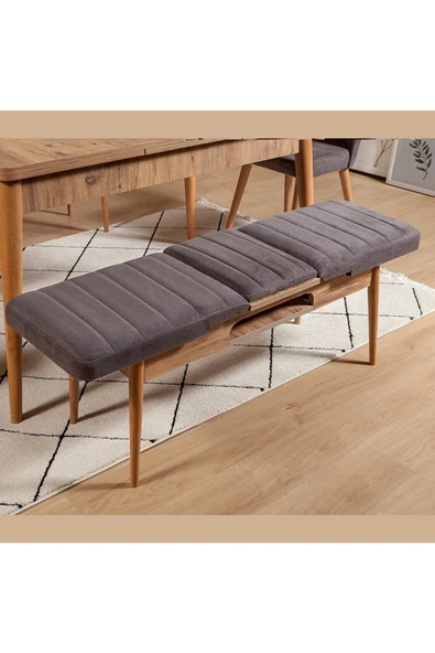 ZEYTUN Palermo Benchli Yemek Masası Takımı Atlantik Soho Antrasit - 4