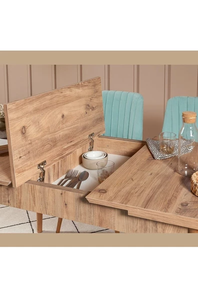 ZEYTUN Paris Banklı Yemek Masası Takımı Atlantik Fıstık Yeşili - 2