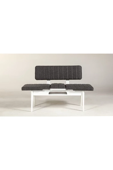 ZEYTUN Paris Banklı Yemek Masası Takımı Beyaz Antrasit - 5