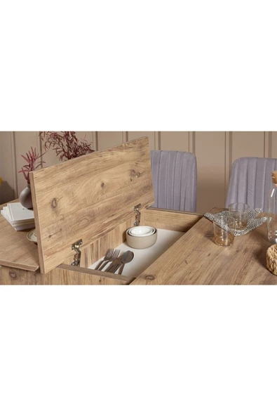 ZEYTUN Paris Banklı Yemek Masası Takımı Atlantik Soho Gri - 3