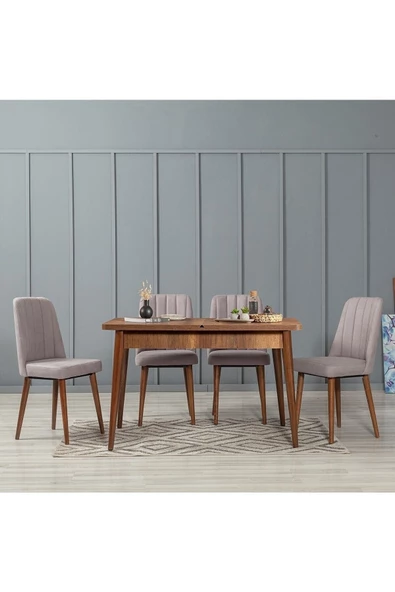 ZEYTUN Milano Medium Mutfak Masa Takımı Ceviz Soho Gri - 2