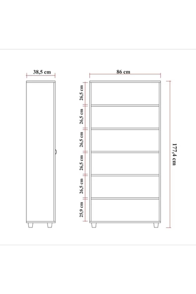 ZEYTUN 2 Kapaklı Çok Amaçlı Dolap - 7