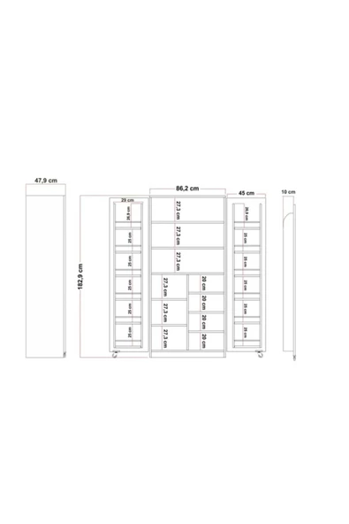 ZEYTUN Kiler Dolabı 2 Kapaklı 165 Derece Açılır Kapak Çok Amaçlı Mutfak Dolabı - 7
