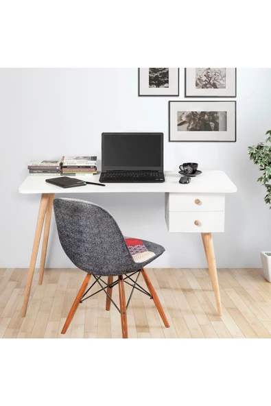ZEYTUN Beyaz 2 Çekmeceli Çalışma Masası - 2