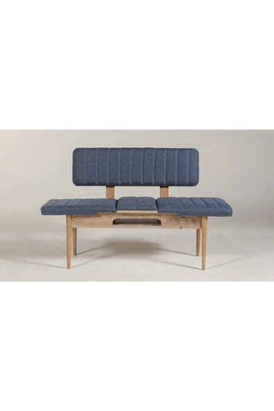 ZEYTUN Ahşap Sırtlı Bank Atlantik Lacivert - 3