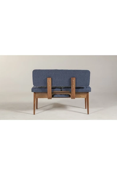 ZEYTUN Ahşap Sırtlı Bank Ceviz Lacivert - 4