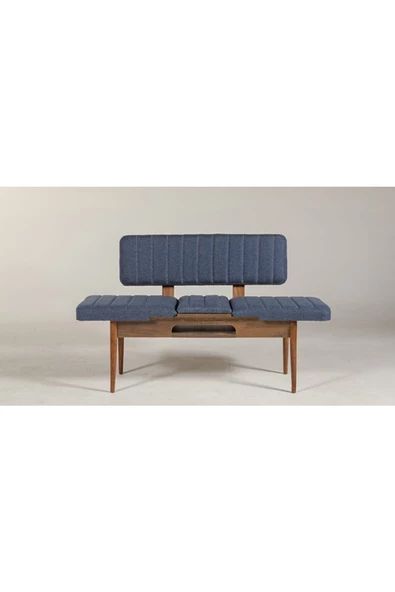 ZEYTUN Paris Banklı Yemek Masası Takımı Ceviz Lacivert - 5