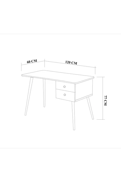 ZEYTUN Beyaz 2 Çekmeceli Çalışma Masası - 5