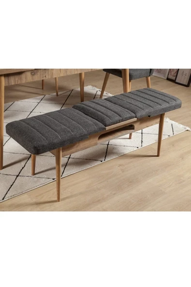 ZEYTUN Palermo Benchli Yemek Masası Takımı Atlantik Antrasit - 6