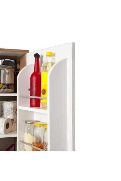 ZEYTUN Çok Amaçlı 90 Derece Açılabilir 2 Kapaklı Kiler Erzak Mutfak Dolabı - 5