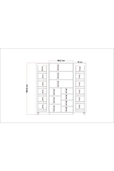 ZEYTUN Ceviz Çok Amaçlı 90 Derece Açılabilir 2 Kapaklı Kiler Mutfak Dolabı - 8