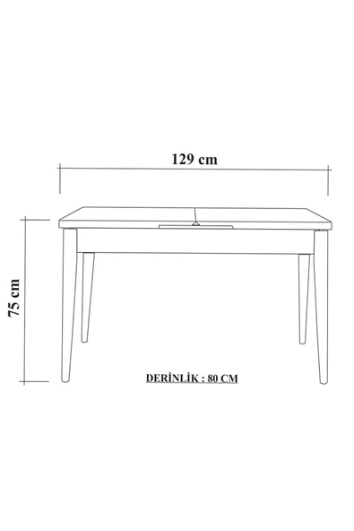 ZEYTUN Roma Large Mutfak Masa Takımı Atlantik Lacivert - 6
