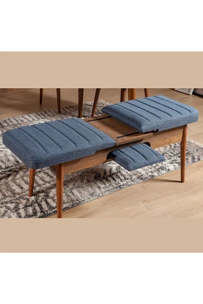 ZEYTUN Ahşap Açılır Bench Ceviz Lacivert - 4