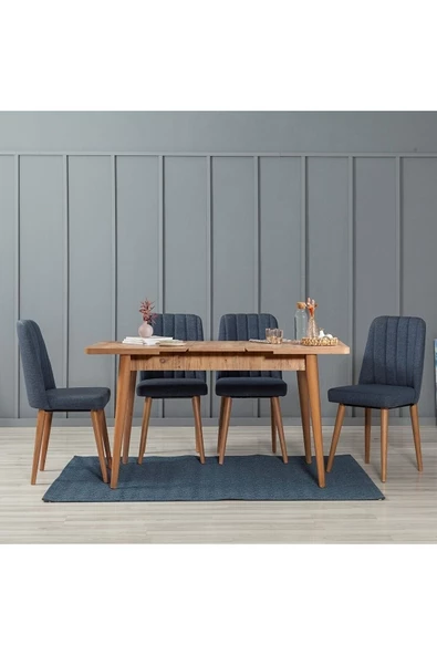 ZEYTUN Milano Medium Mutfak Masa Takımı Ceviz Lacivert - 8