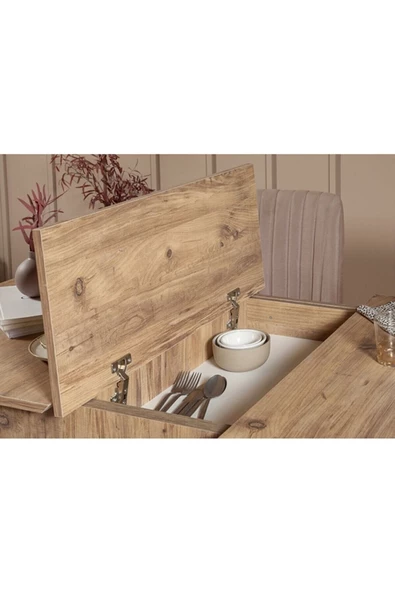 ZEYTUN Palermo Benchli Yemek Masası Takımı Atlantik Taş - 5