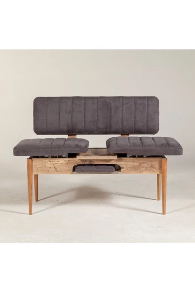 ZEYTUN Paris Banklı Yemek Masası Takımı Atlantik Soho Antrasit - 4