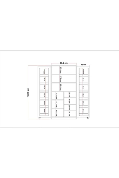 ZEYTUN Beyaz Çok Amaçlı 165 Derece Açılabilir 2 Kapaklı Kiler Mutfak Dolabı - 6