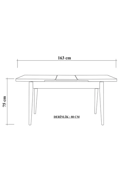 ZEYTUN Milano Medium Mutfak Masa Takımı Ceviz Lacivert - 7