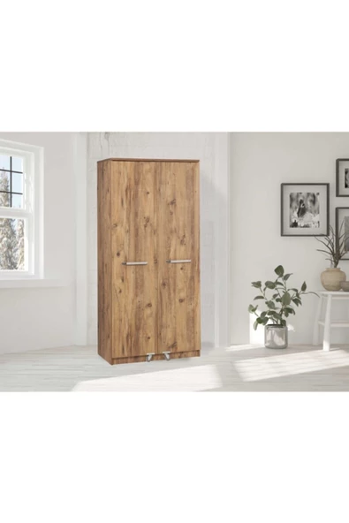 ZEYTUN Ceviz Çok Amaçlı 90 Derece Açılabilir 2 Kapaklı Kiler Mutfak Dolabı - 2