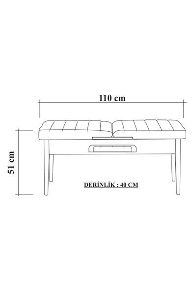 ZEYTUN Ahşap Açılır Bench Ceviz Lacivert - 5