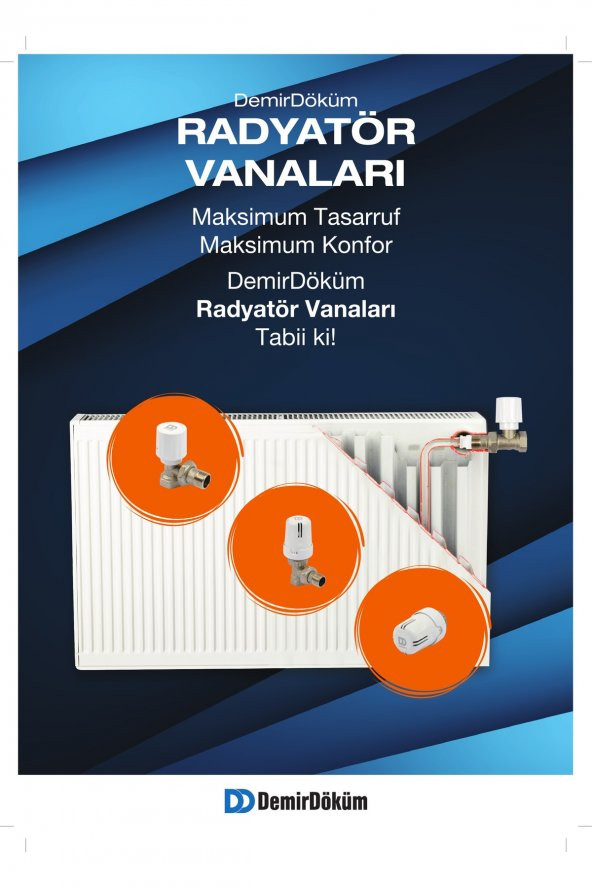 Demirdöküm Köşe Termostatik Radyatör Vanası DD-T1 - 2