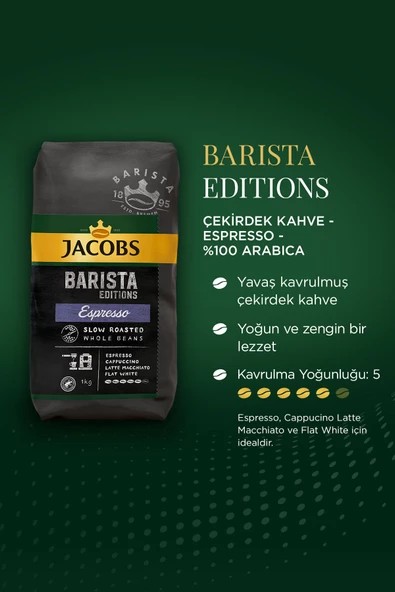 Barista Editions Çekirdek Kahve %100 Arabica Espresso 1 Kg x 2 Paket - 2