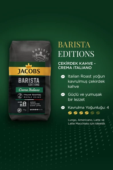 Barista Editions Çekirdek Kahve Crema Italiano 1kg x 2 Paket - 2