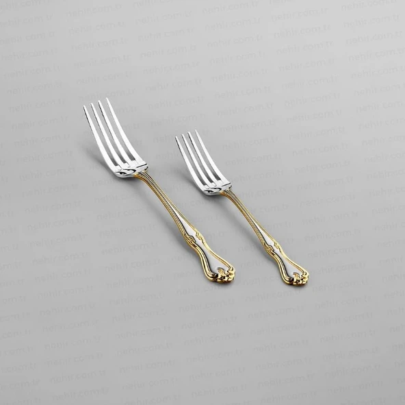 Nehir Lalezar Altın Sade 12 Kişilik 89 Parça Kutulu Çatal Kaşık Bıçak Takımı - Resim 7