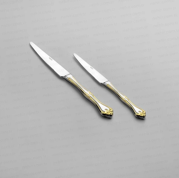 Nehir Lalezar Altın Sade 12 Kişilik 89 Parça Kutulu Çatal Kaşık Bıçak Takımı - Resim 5