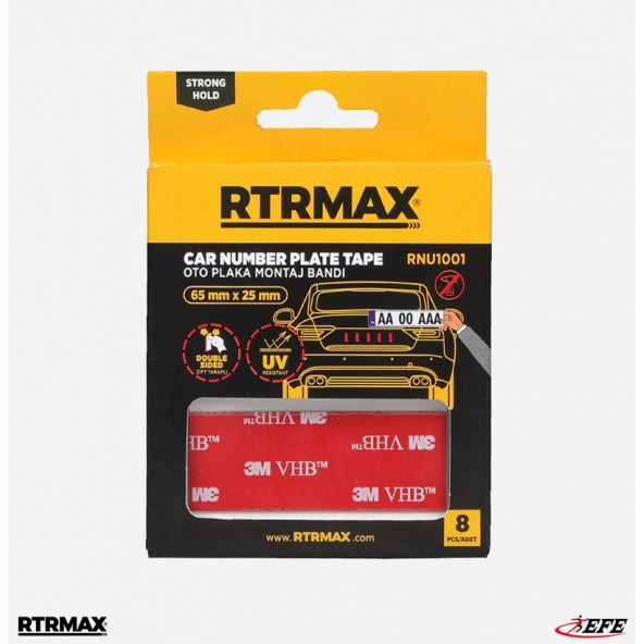 RTRMAX RNU1001 Çift Taraflı Bant Oto Plaka Montaj Bandı ürün görseli