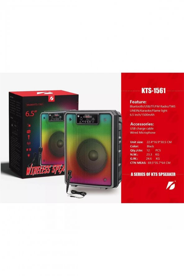Kts-1561 Bluetooth/usb/sd Müzik Kutusu