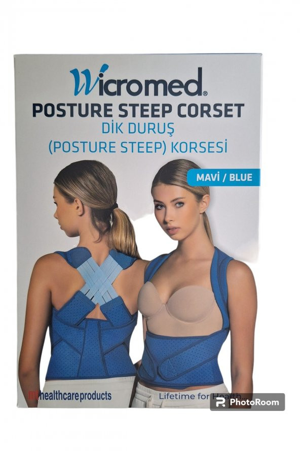 Korse Dik Duruş Posture-steep Neopren Delikli Mavi Standart 1