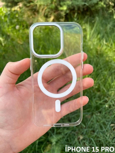 İphone 15 Pro Hybrid Magsafe Animasyonlu Sararmaz Kılıf ürün görseli